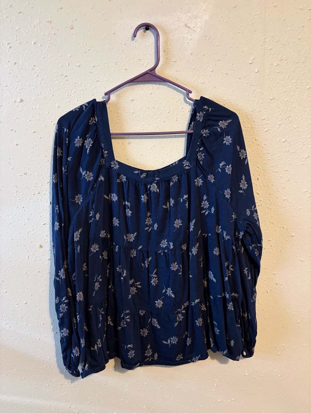 Old Navy Navy Blue Floral Peasant Tunic